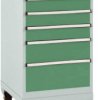 Manuflex SP1108.6011 Szafka narzędziowa BASETEC przenośna, wysokość użytkowa 700 mm z 6 szufladami, w reseda green RAL 6