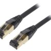 Patch cord S/FTP, Cat 8, RJ45 wtyk z obu stron, linka, Cu, 0,25m PP8-LSZHCU-BK-0.25M
