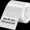 6322 Label roll, 40 mm x 30 mm, 230 labels, transparent