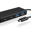 ICY BOX 60511 USB-Hub 4 porty USB-A USB 3.0 5 GBit/s z wtyczką USB-C czarny IB-HUB1426-CPD, USB 3.0 Type-C® Hub zu 2x Ty