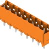 Pin header, 8 pole, pitch 5.08 mm, straight, orange, 2445190000