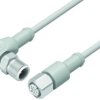 Sensor actuator cable, M12-cable plug, angled to M12-cable socket, straight, 8 pole, 2 m, PVC, gray, 2 A, 77 3730 3727 20908-020