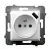 Aria Gniazdo pojedyncze z uziemieniem z przesłonami torów prądowych, z ładowarką USB GP-1UZPUSB/m/00