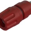 Gniazdo bananowe montażowe SKS Hirschmann PKI 10 A, izolowane, O 4 mm, 35 A, czerwone