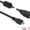 Delock Kabel USB USB 2.0 Złącze męskie USB-A, Złącze męskie USB Micro-B 1.50 m czarny z rdzeniem ferrytowym 84902