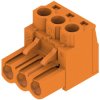 Socket header, 3 pole, pitch 5 mm, straight, orange, 1954480000