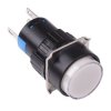 White Round Latching 16mm Push Button Switch NO/NC 12V