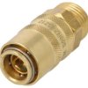 S09HZ-GZ12 Szybkozłącze prosta,z zaworem max.15bar mosiądz D1: 23mm