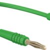 Measuring lead with (2 mm plug, spring-loaded, straight) to (2 mm plug, spring-loaded, straight), 450 mm, green, PVC, 0.5 mm², 2