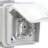 Surface mount german schuko-style socket, white, 16 A/230 V, Germany, IP44, 8830V