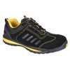 Shoes Trainer Black Leather Yellow Trim