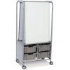 MakerHub Trolley With 2 Magnetic Boards & Charcoal Grey Gratnells Trays