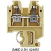Through terminal block, screw connection, 0.5-4.0 mm², 2 pole, 24 A, 6 kV, beige/yellow, 0215560000
