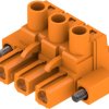 Socket, 3 pole, pitch 7.62 mm, straight, orange, 1095800000