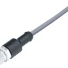 Sensor actuator cable, M12-cable plug, straight to open end, 3 pole, 2 m, PVC, gray, 4 A, 77 3429 0000 20003-0200