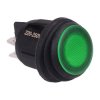 Green 230V illuminated Waterproof On-Off 20mm Round Rocker Switch DPST 10A R13-244B8-02