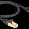 80316 Patch cable, Cat.6a, S/FTP, braided jacket, 0.5 m, black