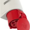CEE wall socket, 5 pole, 32 A/400 V, red, 6 h, IP44, 125-6