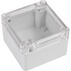 ABS/PC enclosure, (L x W x H) 81.85 x 79.9 x 55 mm, transparent/light gray (RAL 7035), IP65, BYB-3-90H0054