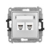 Icon Mechanizm Gniazda Telefonicznego Podwójnego 2Xrj11, 4-Stykowy,...