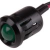 Lampka kontrolna do montażu panelowego 2V dc, zielona 12mm LED Czarny Wyprowadzenia RS PRO