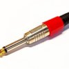 Wtyk JACK 6,3mm mono, obudowa metalowa guma czerwona