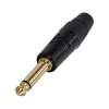 Rean RP2C-B 6.35mm Audio Jack Plug 2 Pins 1pc Durable Connector