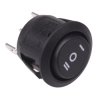 On-Off-On Black Round Rocker Switch SPDT R13-112D-02