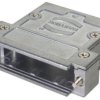 D-Sub connector housing, size: 3 (DB), straight 180°, zinc die casting, silver, 61030012117