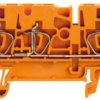 Through terminal block, spring balancer connection, 0.5-6.0 mm², 3 pole, 24 A, 8 kV, orange, 1636790000