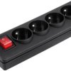 Rozgałęźnik do przedłużacza z wyłącznikiem 4-gniazda z/u czarny GN-40W-2