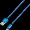 M12L Sync and charging cable, USB-A -> C, 1.0 m, leather, blue