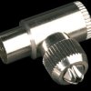 Metal coaxial angled socket