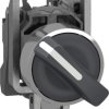 Toggle switch, 2 positions, unlit, latching, 1 Form A (N/O), waistband round, black, front ring metallized, 90°, mounting Ø 22.5