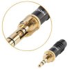 Hicon HI-J35M04 Audio Jack Black Gold-Plated Pin Strain Relief