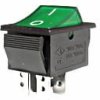MK1012G12 Przełącznik kołyskowy, zielony 12V, ON-OFF otwór montażowy: 22.2x28mm