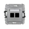 MINI Gniazdo multimedialne podwójne bez modułu (standard Keystone) srebrny metalik 7MGM-2P KARLIK