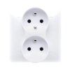 SIMON 54 Gniazdo podwójne z uziemieniem z funkcją niezmienności faz z przesłonami z ramką zaciski śrubowe biały DGZ2TZ/11 KONTAK