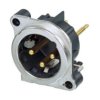 XLR panel plug, 3 pole, gold-plated, NC3MBV-SW