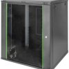 Wall enclosure, 16 U, (H x W x D) 789 x 600 x 600 mm, IP20, sheet steel, black, DN-19 16U-6/6-EC-SW