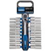 Draper 16377 1/2" Sq. Dr. Combined MM/AF Deep Socket and Ratchet Set (20 Piece)