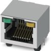 Panel socket, RJ45, 8 pole, 8P8C, solder connection, through hole, 1337243