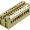 Through terminal block, screw connection, 0.5-4.0 mm², 2 pole, 32 A, 8 kV, beige/yellow, 0321560000