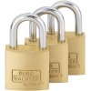 Burg Wächter 29921 Castle Guard Padlock Set 3Pieces 25mm Brass Keyed-Alike