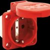 105-0R Type F socket outlet with earthing contact - CEE 7/3, IP54, red