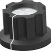 Button, cylindrical, Ø 19 mm, (H) 11.94 mm, black, for rotary switch, 5-1437624-0
