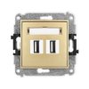 ICON Gniazdo podwójne 2xUSB A-A 2.0 złoty 29IGUSB-2 KARLIK