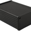 EMI/RFI end plate, aluminum, (L x W) 86.89 x 47 mm, black, for series 1457, 1457LEPF-10