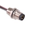 5 Way M8 Prewired Male Front Mounting Receptacle Circular Connector IP67 3A