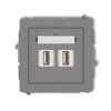 Deco Gniazdo Podwójne 2Xusb-Aa 3.0 Szary Mat 27Dgusb-6